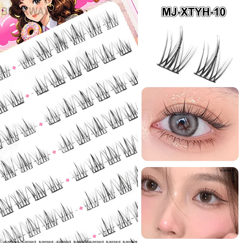 Large Capacity Girls’ Glue-Free False Eyelashes – Natural Wispy Reusable Bottom & Top Lashes, Easy Apply