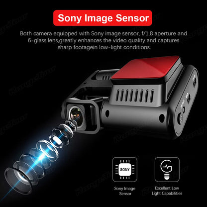 4K 2160P Dual Lens Car DVR – WIFI GPS Logger, Novatek 96663 Chip, Sony Sensor, Night Vision Dash Cam Recorder D30H