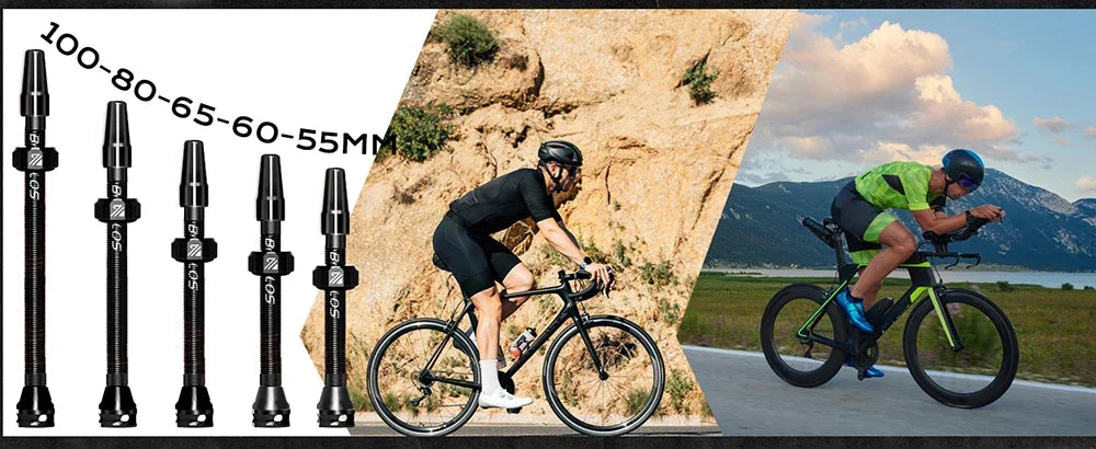 BUCKLOS Tubeless Presta Valve 40–100mm — CNC Aluminum Alloy Bike Valve for Road & MTB