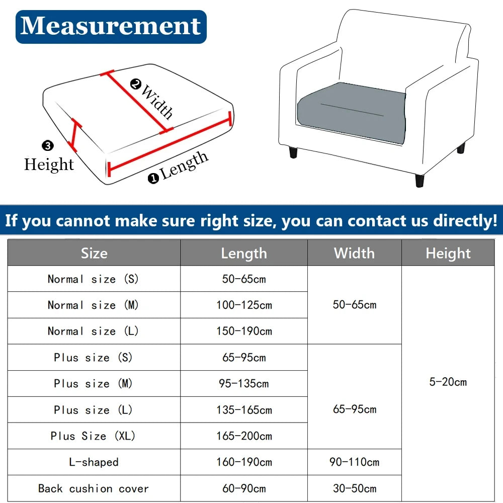 Thick Jacquard Elastic Sofa Seat Cover – Anti-Dust Removable Couch Cushion Protector Slipcover