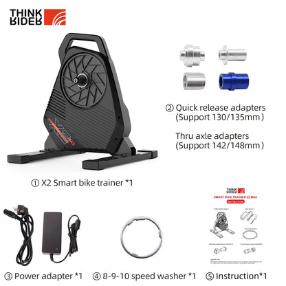 ThinkRider X2Max Smart Bike Trainer — MTB & Road Bicycle Home Trainer with Built-In Power Meter