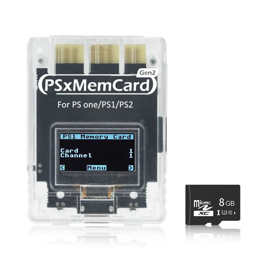 Bitfunx PSxMemCard Gen2 – Game Save Storage for PS1 & PS2 Games, Compatible with PlayStation Consoles
