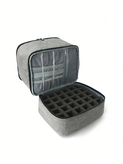 Women's Portable Double-Layer Nail Polish & Essential Oil Storage Bag – Multi-Function Organizer for Travel