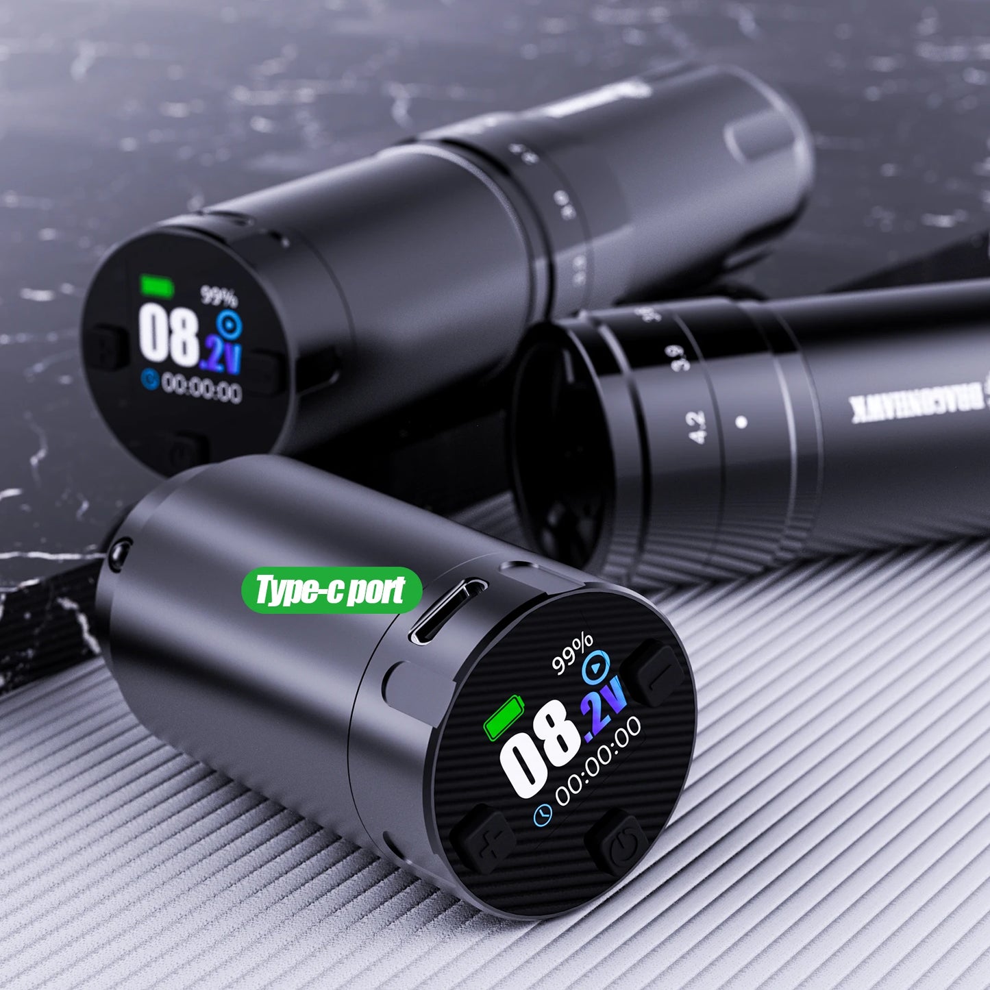 Dragonhawk Fold3 Tattoo Pen Machine - LED Digital Display Wireless 2200mAh Battery for Lining & Shading