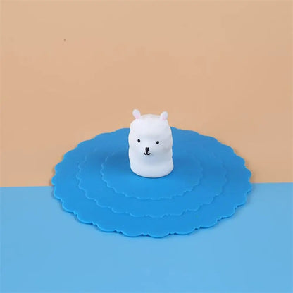 Cartoon 10cm Cute Silicone Cup Cover - Heat-Resistant, Leak-Proof, Dustproof Sealed Lid for Tea Cups