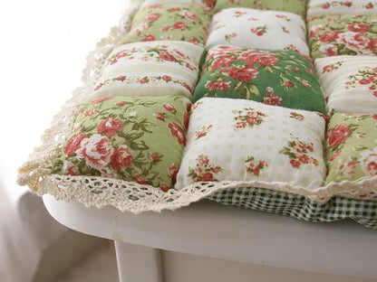 Non-Slip Office Chair Cushion – Pastoral Style Cotton Stool Pad, Breathable & Portable, Home Garden Decorative Gift