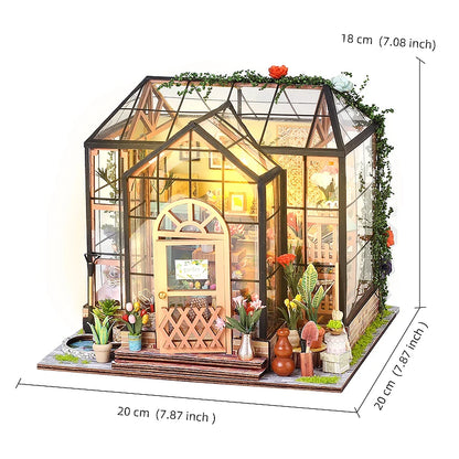 DIY Mini Dollhouse Kit - Handmade 3D Flower House Puzzle Model with Furniture Home Decor Gift