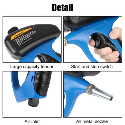 Handheld Gravity Blaster 90PSI – Portable Pneumatic Sand & Paint Sprayer | High-Pressure Rust Protection Air Gun