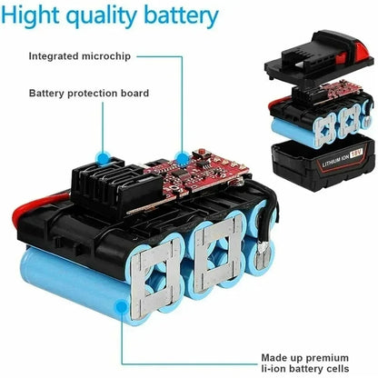 Original Milwaukee M18 18V 12000mAh Power Tool Battery – Includes Charger, BR, XC, M18B5, 48-11-1860, Built-in 21700 Battery