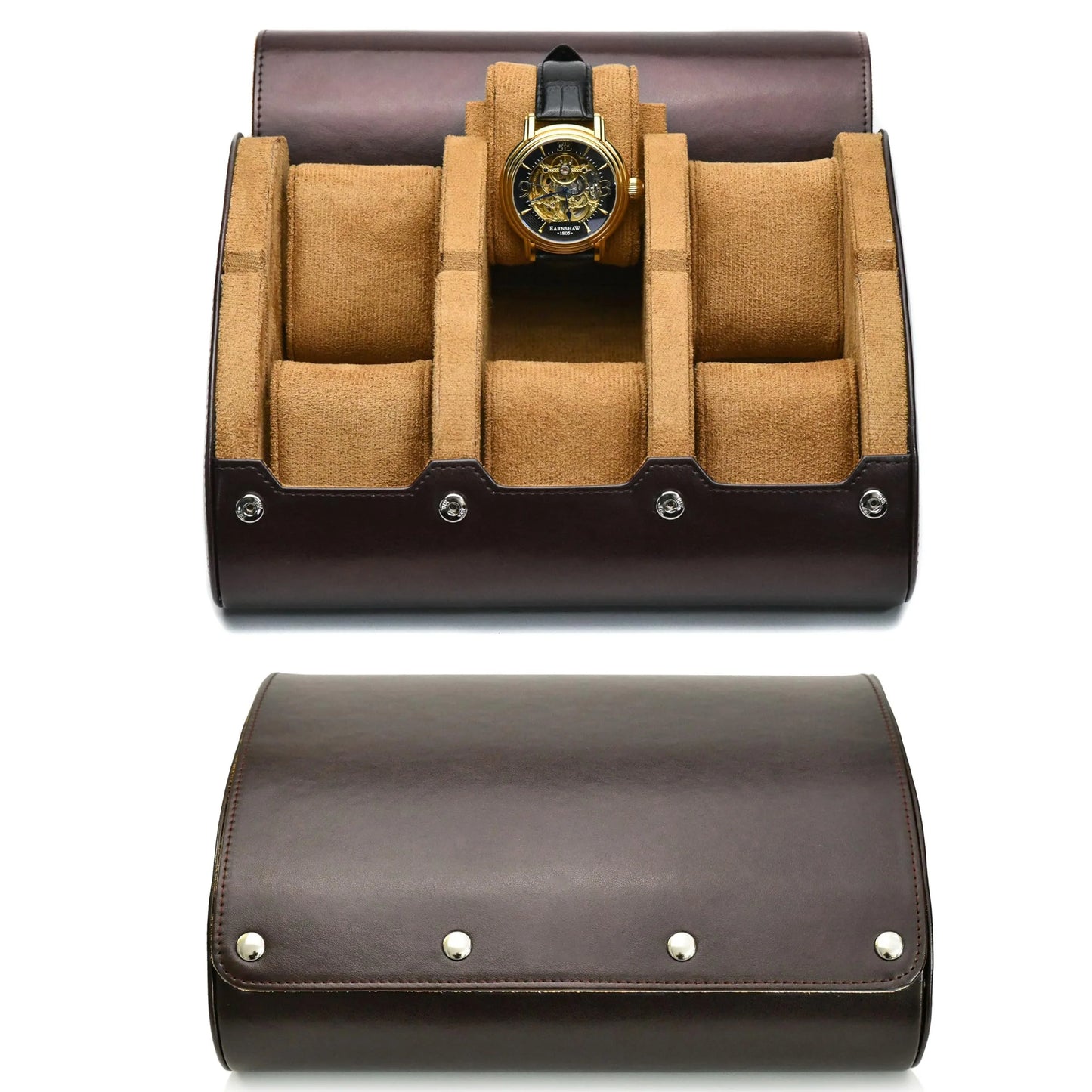 6-Slot Watch Travel Case – PU Leather Organizer Roll for Men & Women, Watch Display Storage Case