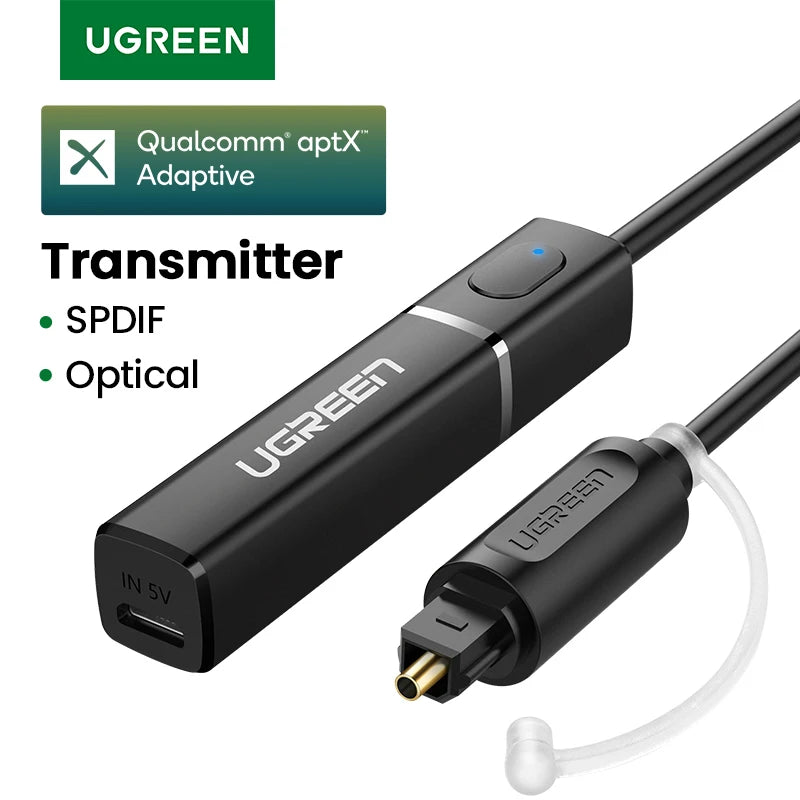 Bluetooth 5.4 Audio Transmitter - aptX HD Adaptive Wireless TV & PC Optical SPDIF Adapter