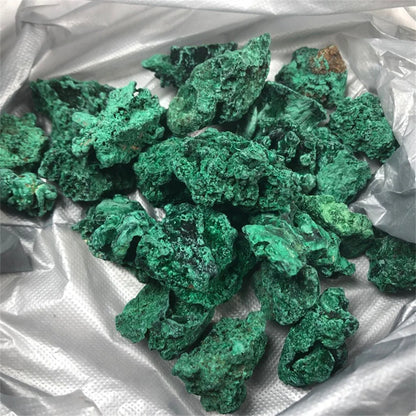 Natural Green Malachite Raw Crystal — Rough Stone Cube Mineral Specimen for Collecting & Home Garden Décor