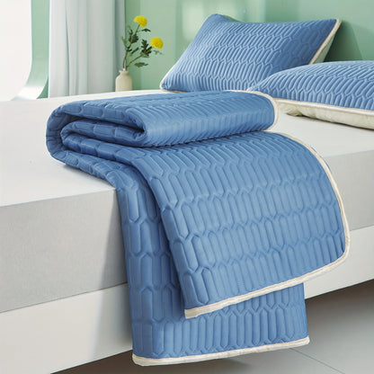 Cool Ice Fabric Mattress Cover - Washable Summer Bedspread with Elastic Four-Corner Fit