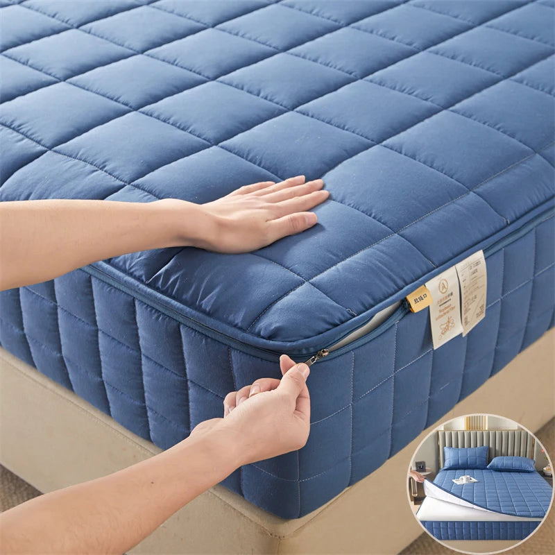All-Inclusive Zipper Mattress Cover - Thick Quilted Fitted Mattress Protector Pad with Customized Sizes