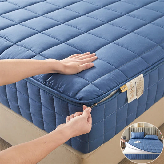All-Inclusive Zipper Mattress Cover - Thick Quilted Fitted Mattress Protector Pad with Customized Sizes