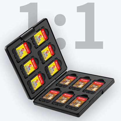 Switch Game Card Case for NS – Micro SD & OLED Cartridge Holder with 12 Game Card Storage
