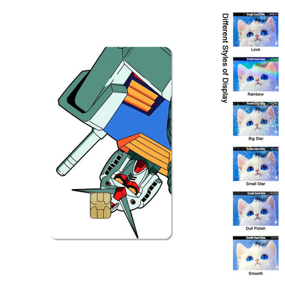Gundam RX-78-2 & ZGMF-X19A Card Stickers - 2.5D HD Matte Waterproof PVC Skins for Credit and Debit Cards