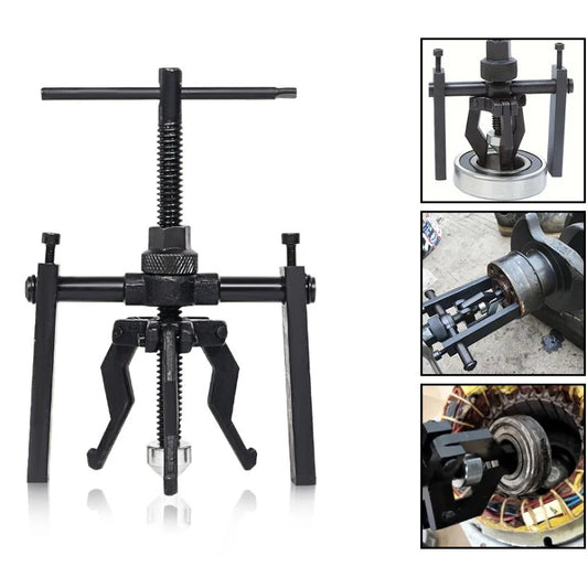 3-Jaw Inner Bearing Extractor Puller - Heavy Duty Automotive Bearing Removal Tool Kit for Cars and Motorcycles