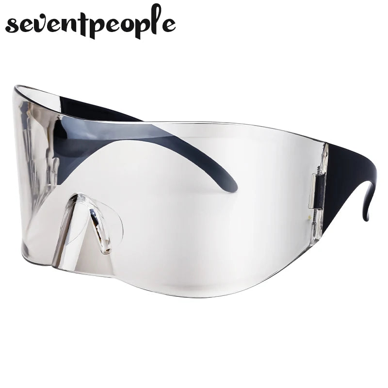 2024 Luxury Brand Mask Rectangle Sunglasses - Oversized Punk Steampunk Y2K Designer Shield Goggles for Women & Men