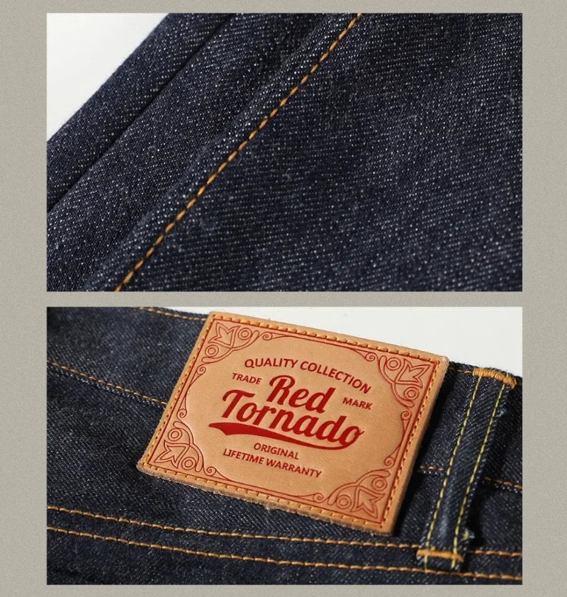 Red Tornado 55501 Men’s Jeans – Relaxed Straight Fit Raw Selvedge Denim Amekaji Style Pants