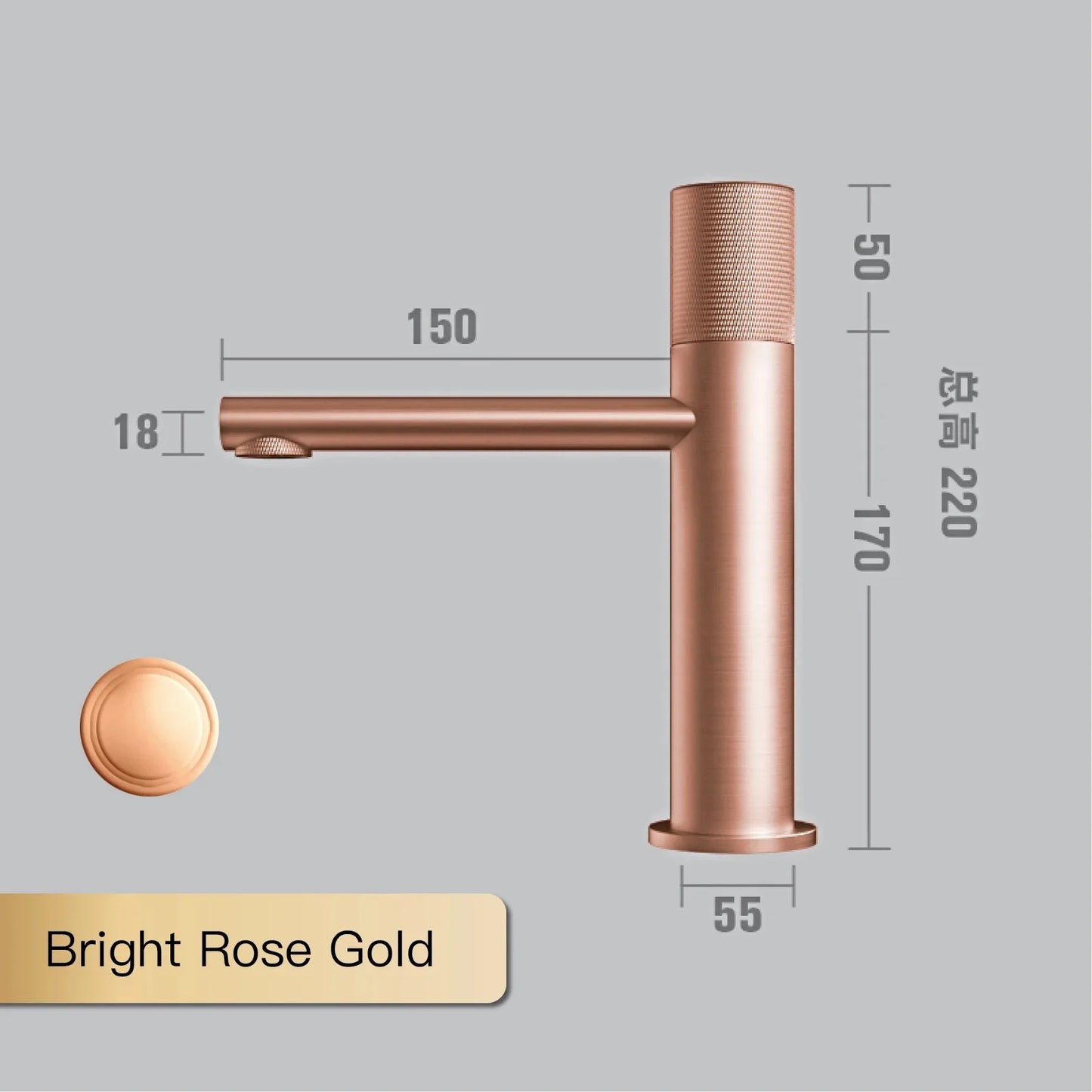Brass Black Bathroom Faucet – High-End Hot & Cold Round Hand Washing Faucet for Toilet & Hotel