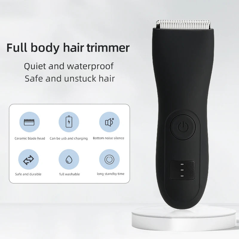 Body Hair Trimmer for Men and Women - Bikini, Groin, and Beard Groomer - Lady Shaver for Arm & Balls - Hair Removal Razor