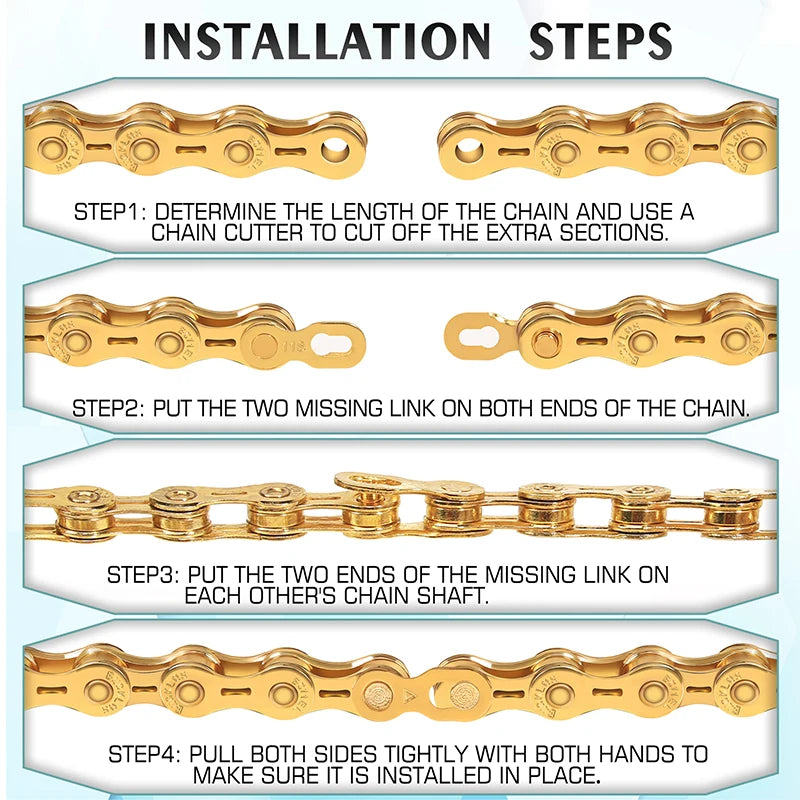BUCKLOS MTB Bike Chain – 12 & 11 Speed Mountain & Road Bicycle Chain, Compatible with 8-12 Speed Cycling Parts
