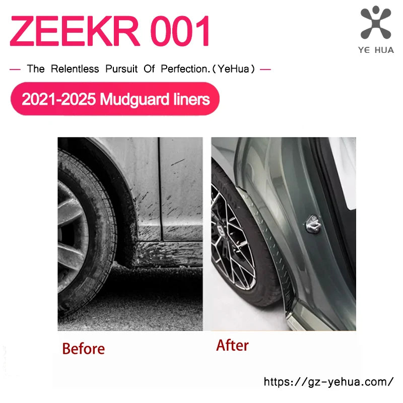 Zeekr 001 Mud Flaps - Rear Wheel Fender Splash Guards 2-Piece Set