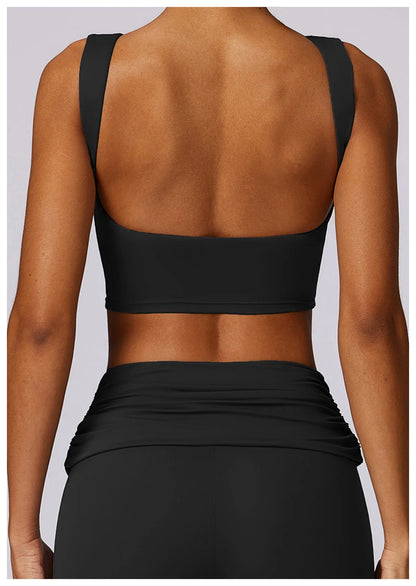 NCLAGEN Women’s High-Support Sports Bra – Breathable Open-Back Yoga & Fitness Tank Top with Removable Pads