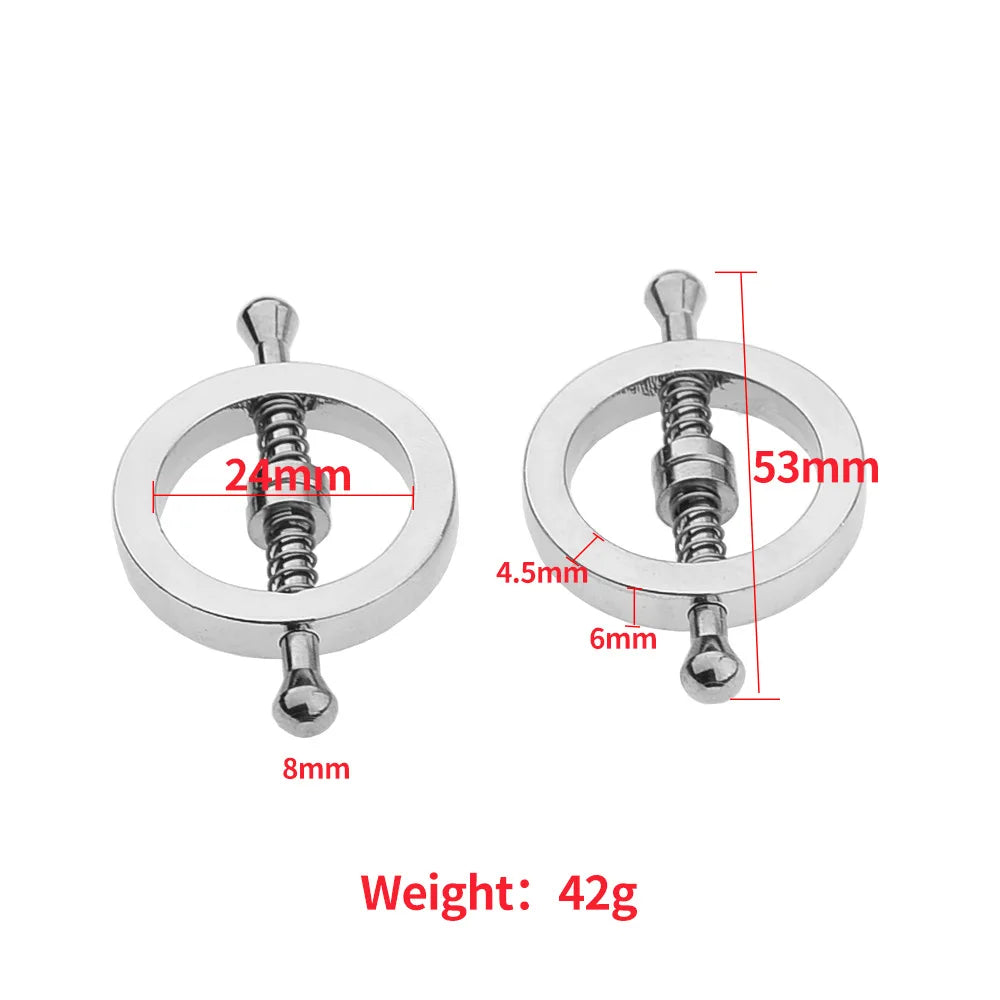 Stainless Steel Adjustable Nipple Clips — Erotic Breast Stimulation, Bondage Restraint Fetish BDSM Sex Toy for Women