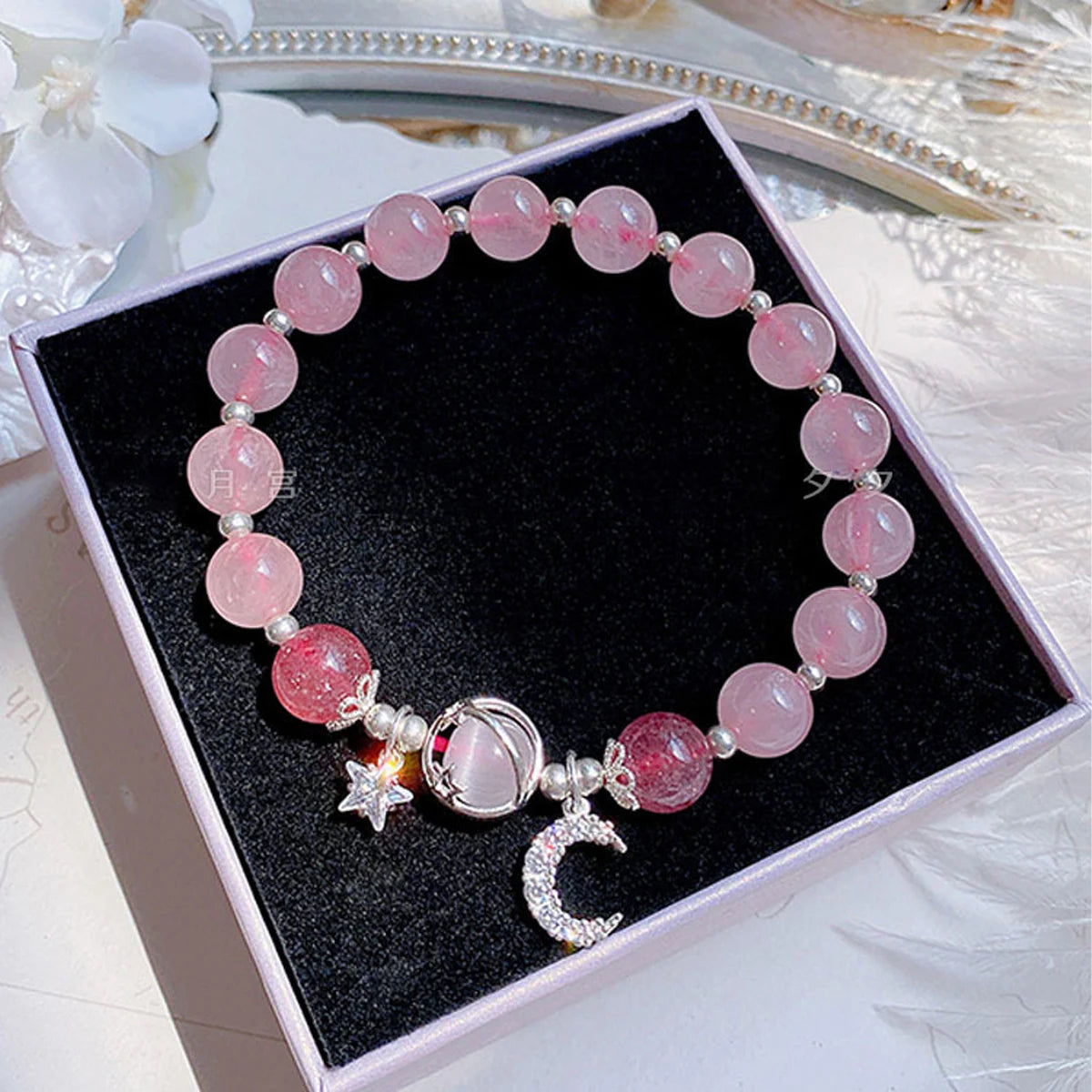Starry Cat’s Eye Stone Bracelet for Women – Grey Moonlight Crystal Star Moon Design Fashion Jewelry Gift