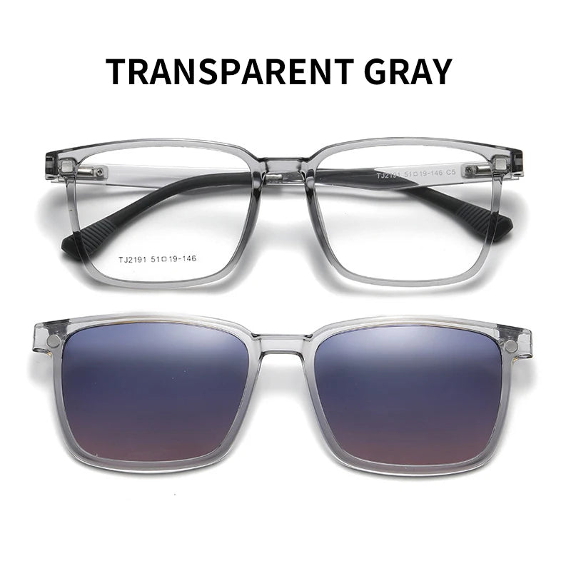 VICKY Flip-Up Magnetic Clip-On Prescription Sunglasses - TR90 Polarized Myopia Glasses Night Vision Reading Eyewear for Men & Women