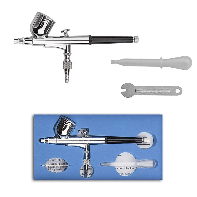 Gravity Dual-Action Mini Airbrush Spray Gun Paint Set for Nails, Makeup, Tattoos, Car Repair & DIY Art