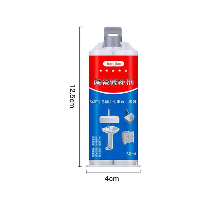 50ml Tile and Ceramic Repair Paste - Quick-Drying Adhesive for Porcelain, Enamel, Sink Cracks, and Tub Chips