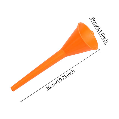 Automotive Plastic Funnel Set – Wide Mouth Flexible Multi-Use Funnels for Fuel, Oil, Water Coolant & Engine Maintenance, Right Angle Design Garage Tool