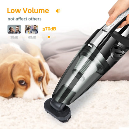 Wireless Handheld Vacuum Cleaner – Powerful Cyclone Suction, Rechargeable Quick-Charge for Car, Home & Pet Hair