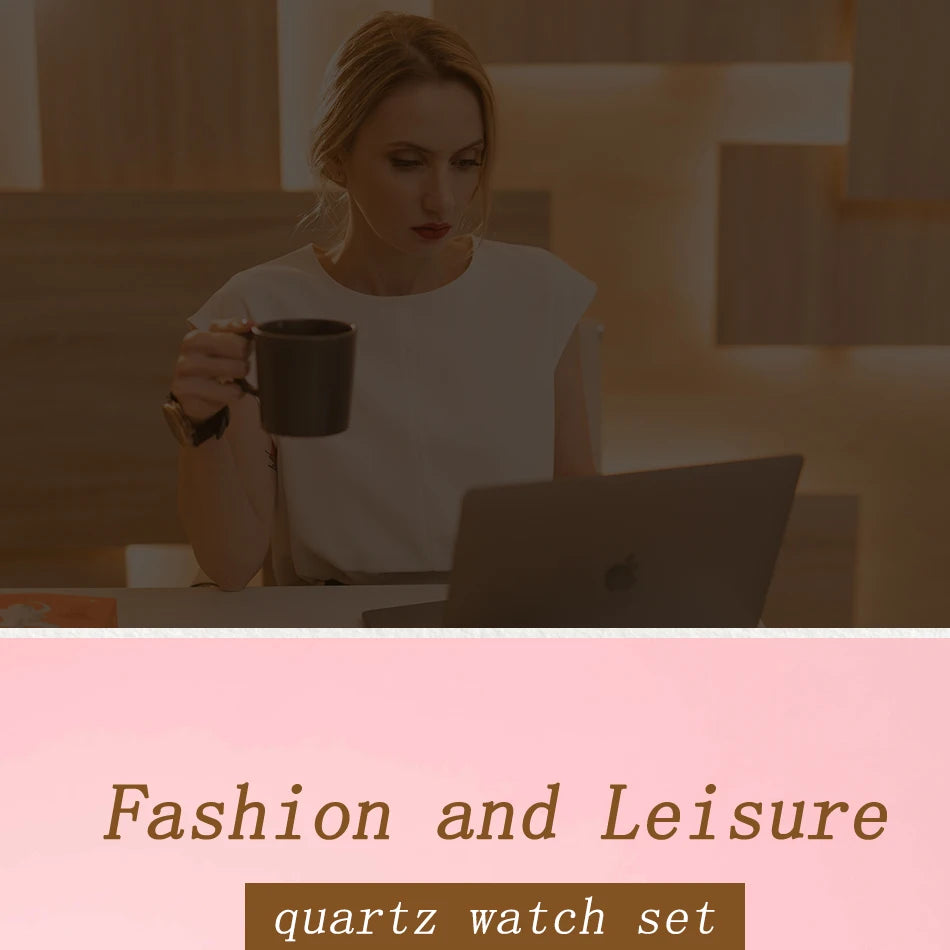3PCS Women’s Casual Leather Watch Set – Quartz Wristwatch, Heart Bow Wallet, Glasses & Sunglasses Clock Montre Femme