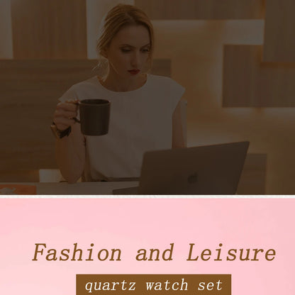 3PCS Women’s Casual Leather Watch Set – Quartz Wristwatch, Heart Bow Wallet, Glasses & Sunglasses Clock Montre Femme