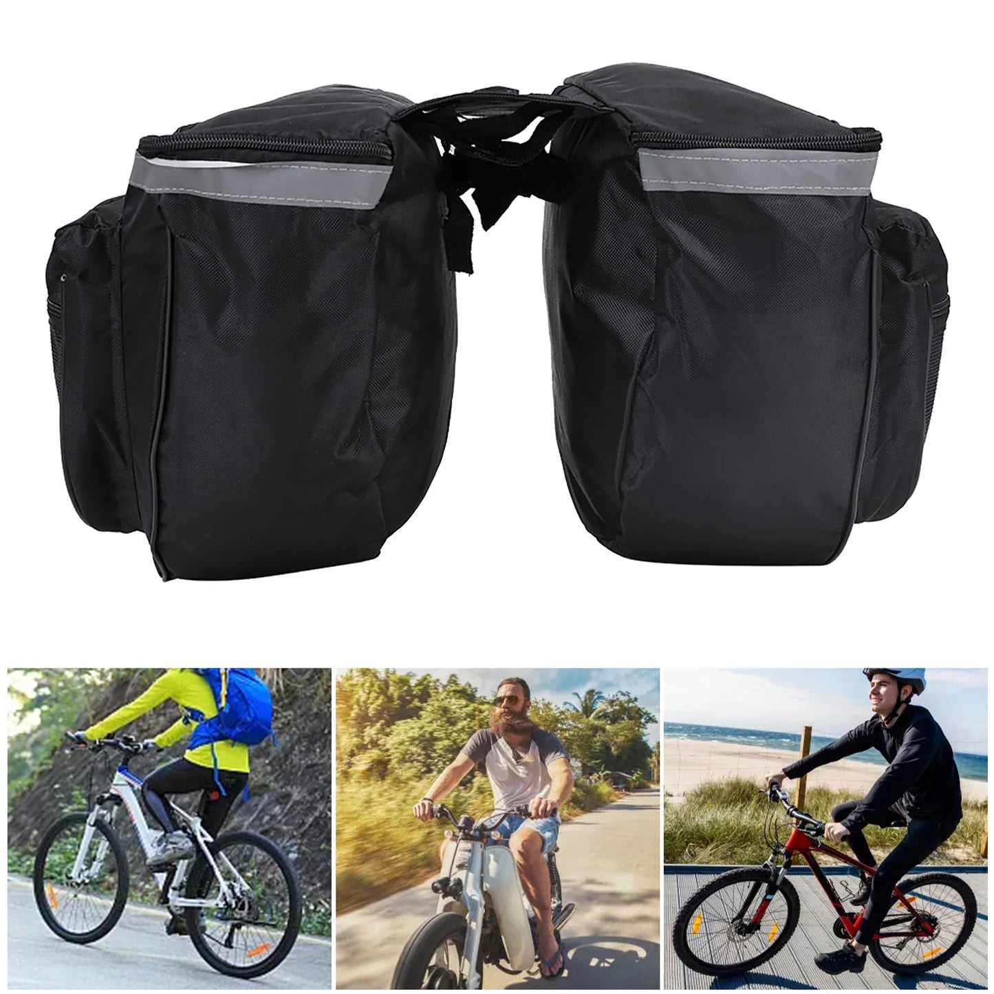 25L Waterproof Mountain & Road Bike Rack Bag — Rear Seat Tail Carrier, Double Pannier Cycling Equipment Bag