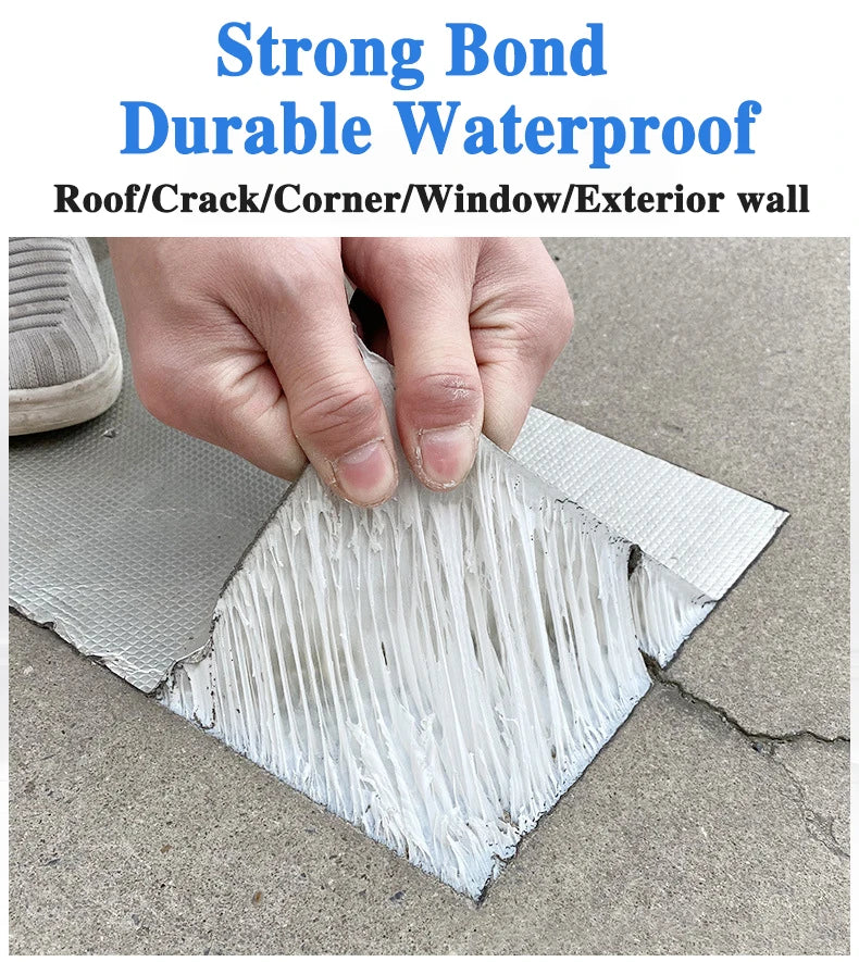 Waterproof Aluminum Foil Butyl Tape - High Temperature Resistance for Wall, Pool, Roof Crack Repair - Self-Sealing Duct Tape