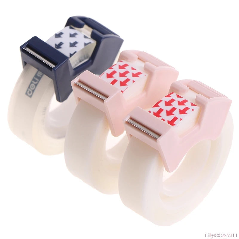 Transparent Small Tape 12mm with Cutting Tool - Adhesive, Writable, Invisible Correction Stationery