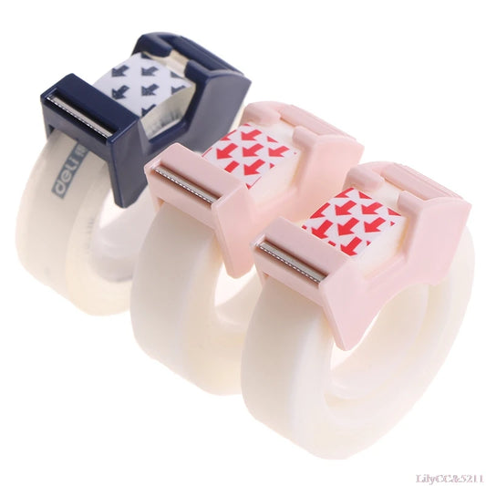 Transparent Small Tape 12mm with Cutting Tool - Adhesive, Writable, Invisible Correction Stationery