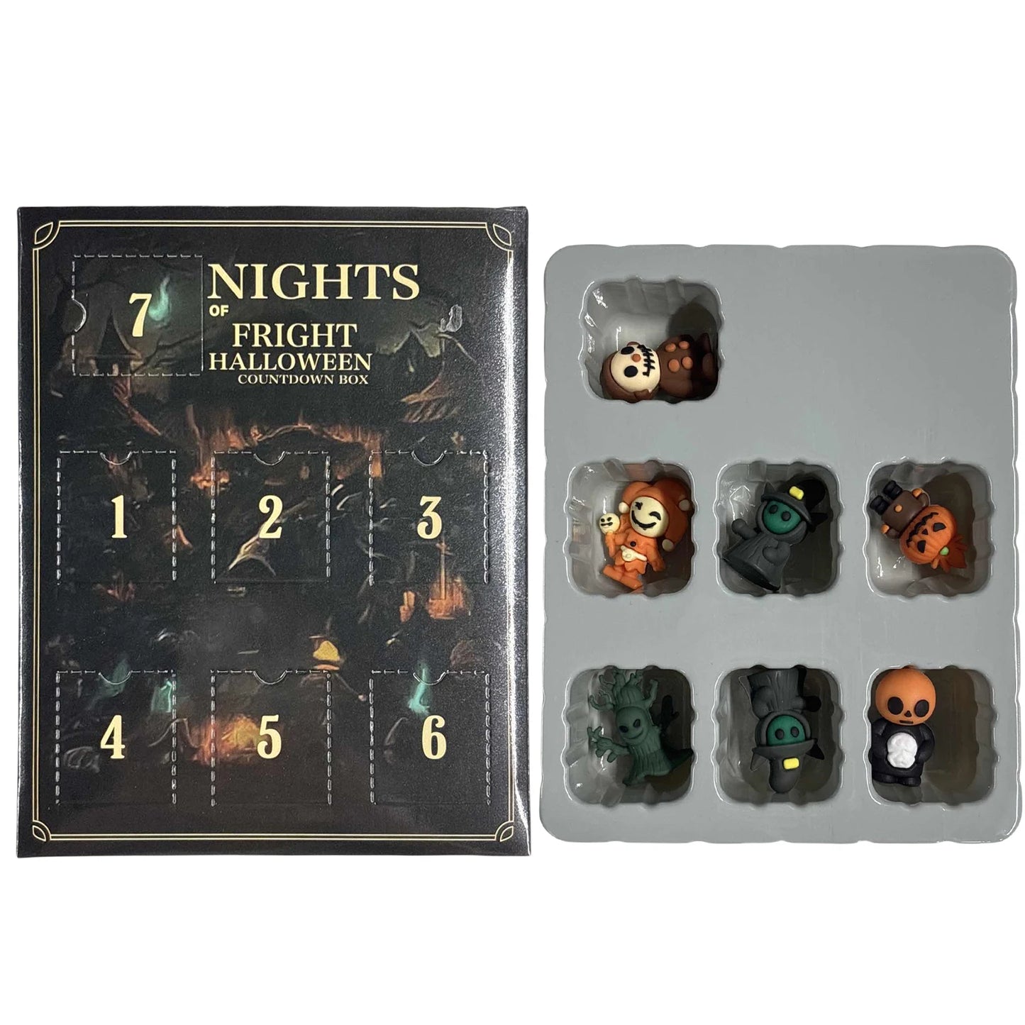Halloween Advent Calendar - 7/15/31-Day Countdown with Collectible Eerie Figurines Gift Box