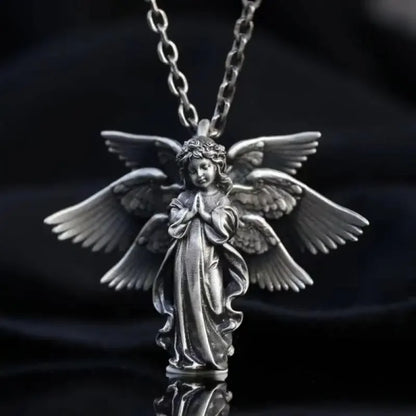 Gothic Skull Jesus Cross Necklace – Punk Catholic Amulet Jewelry for Men, Religious Pendant