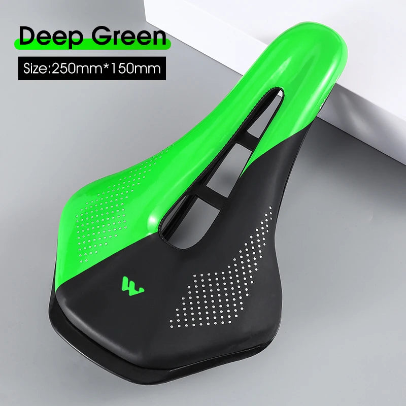 WEST BIKING Bicycle Saddle - Comfortable Hollow PU Leather Road Bike Seat Cushion for Cycling
