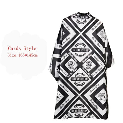 Retro Hairdressing Cape – Waterproof Patterned Salon Barber Gown, Professional Hair Stylist Cutting Apron