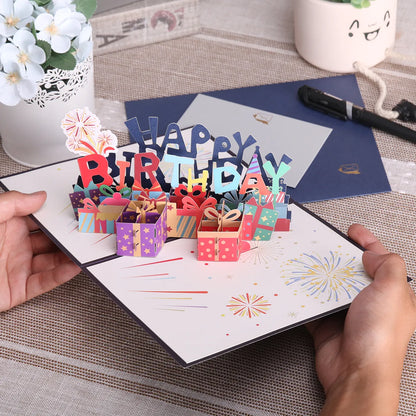 3D Pop Up Happy Birthday Card - Greeting Card Gift for Business, Kids, Wife, Husband, Baby Shower