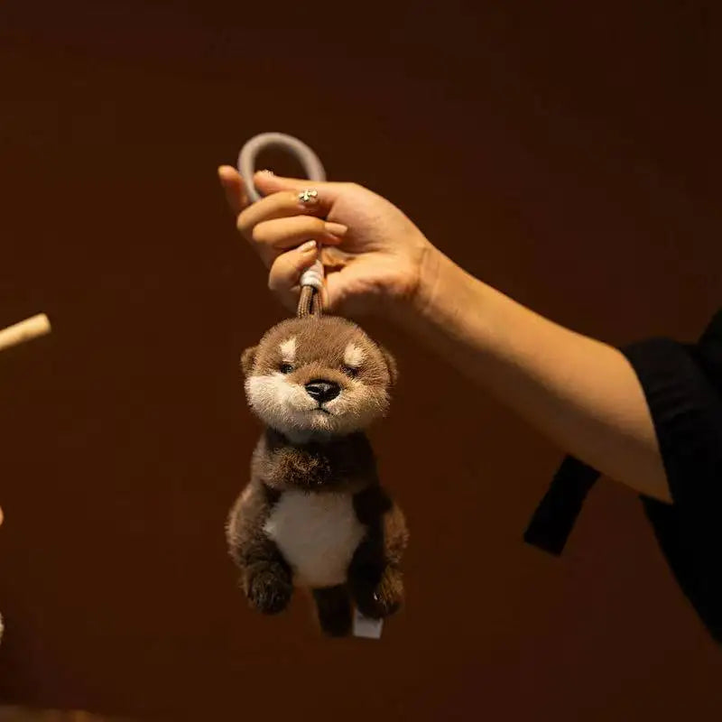 Cute Otter Plush Keychain - Soft Kawaii Backpack Pendant Cartoon Stuffed Toy Gift for Girlfriend & Christmas