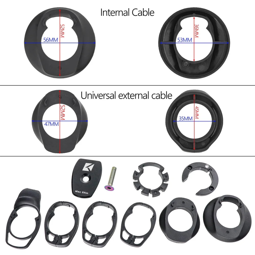 KOCEVLO Carbon Fiber Road Bike Handlebar - Integrated Internal Cable Routing Drop Bar with Computer Mount and Washers