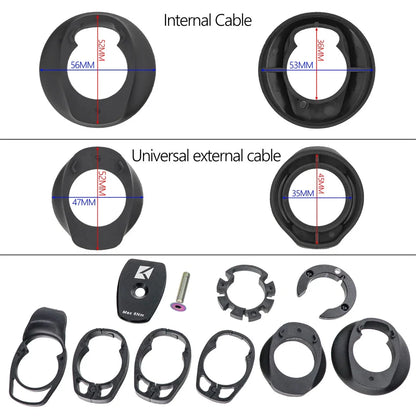 KOCEVLO Carbon Fiber Road Bike Handlebar - Integrated Internal Cable Routing Drop Bar with Computer Mount and Washers